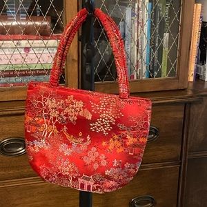 Beautiful Vintage Embroidered Red Mini Vintage Bag